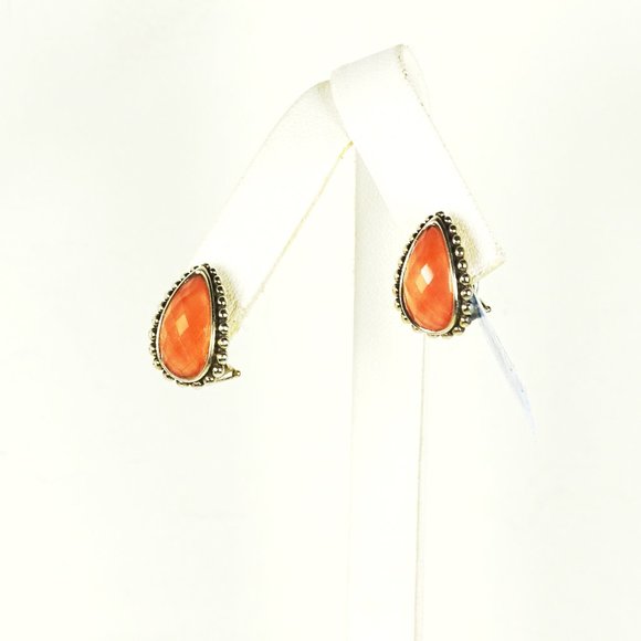 LAGOS Maya Sterling Silver Carnelian Faceted Doublets Stud Earrings - Picture 3 of 7